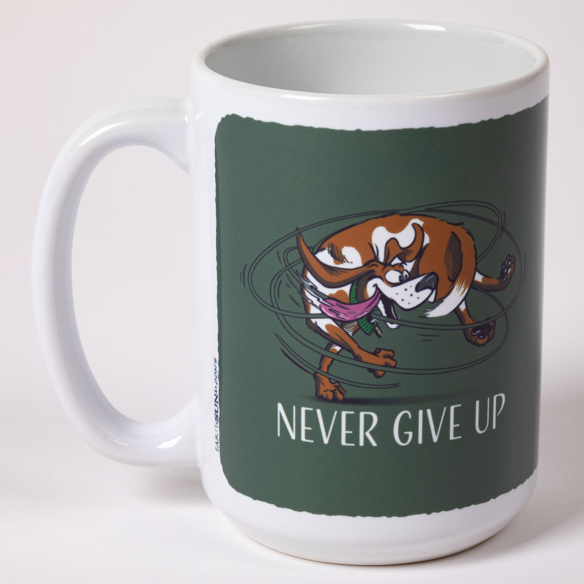 Never Give Up Dog Mug