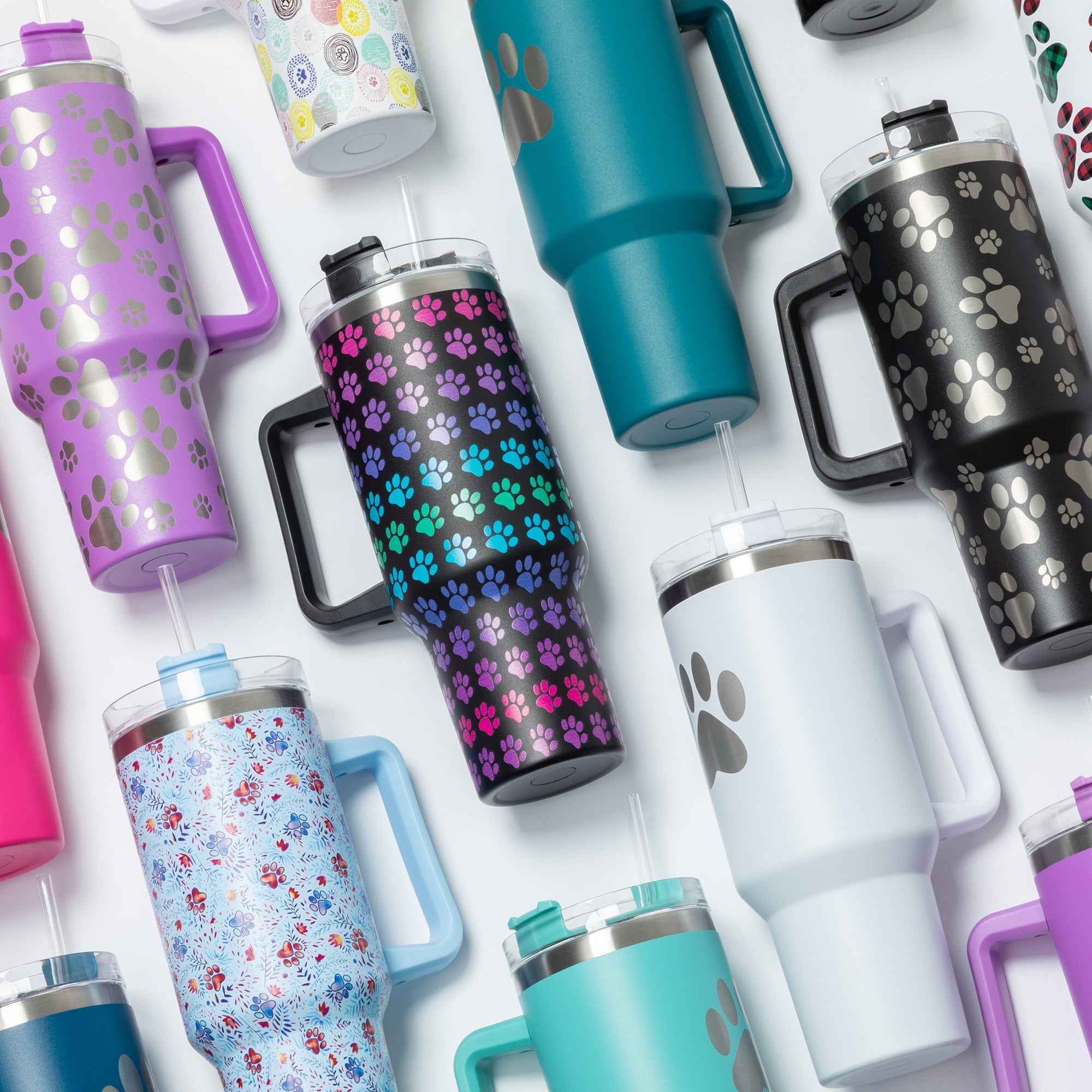 Paw Print Vacuum Sealed Stainless Steel Tumbler - 40 oz