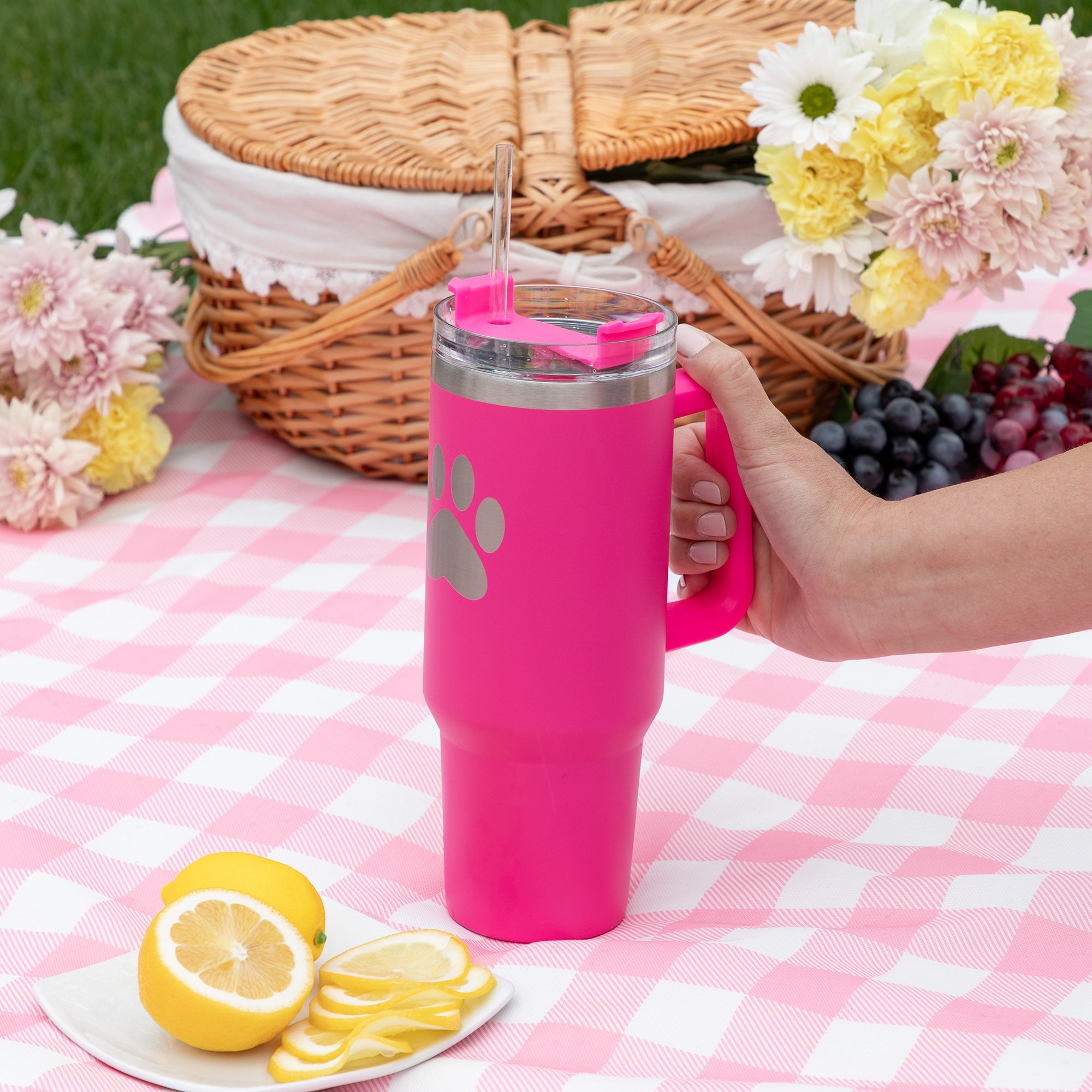 Paw Print Vacuum Sealed Stainless Steel Tumbler - 40 oz