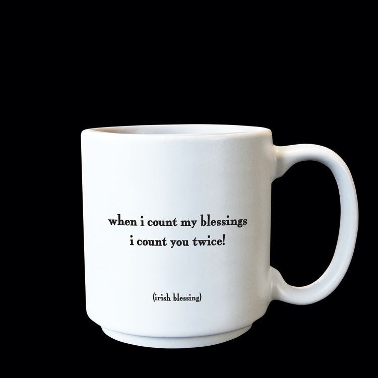 """when i count my blessings"" mini mug"