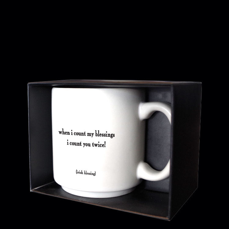 """when i count my blessings"" mini mug"