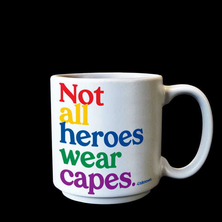 """not all heroes"" mini mug"