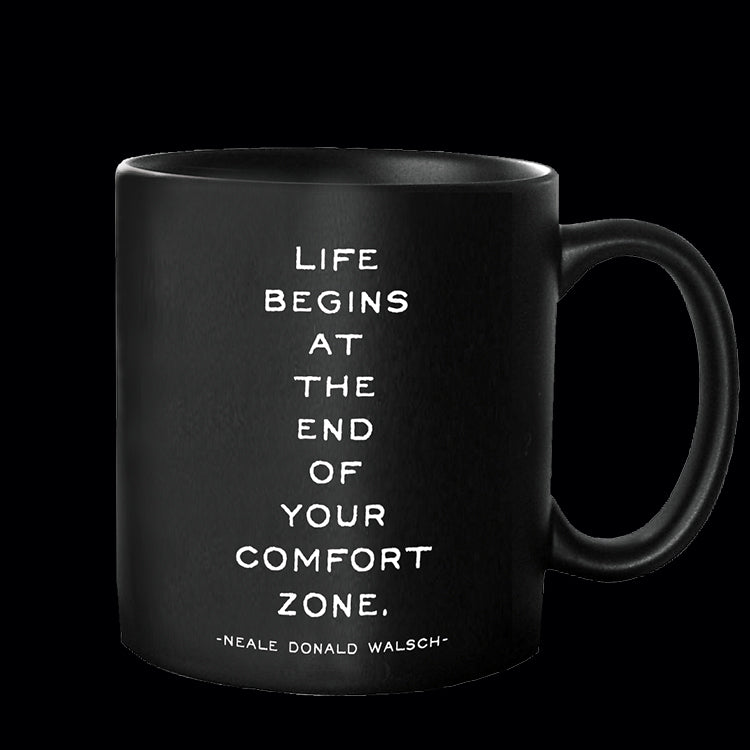 """comfort zone"" mug"