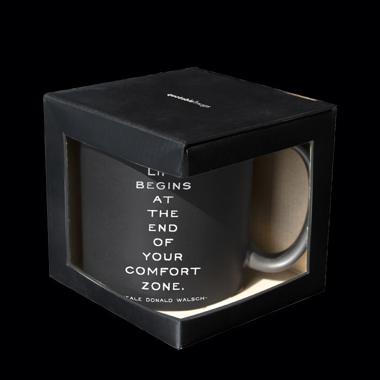 """comfort zone"" mug"