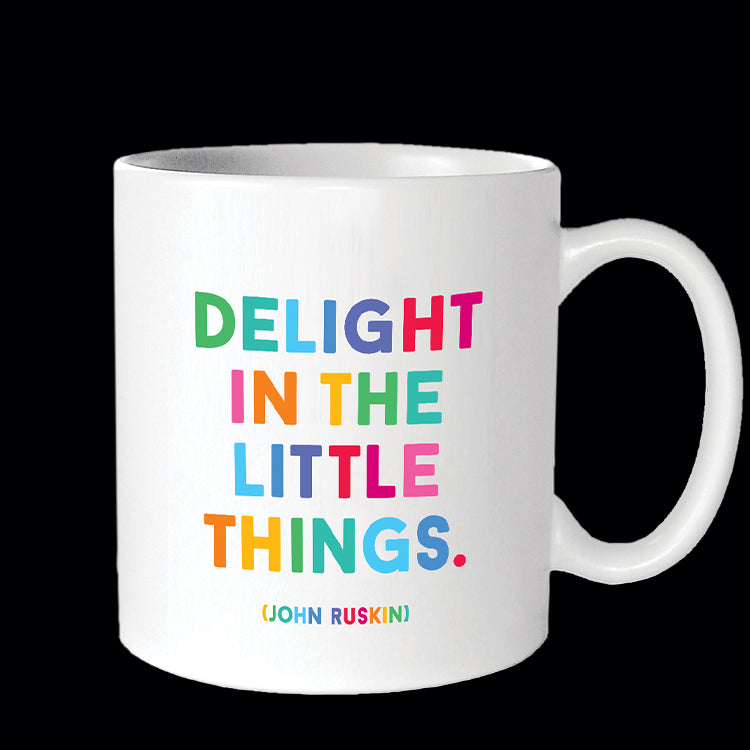 """delight in the little things"" mug"