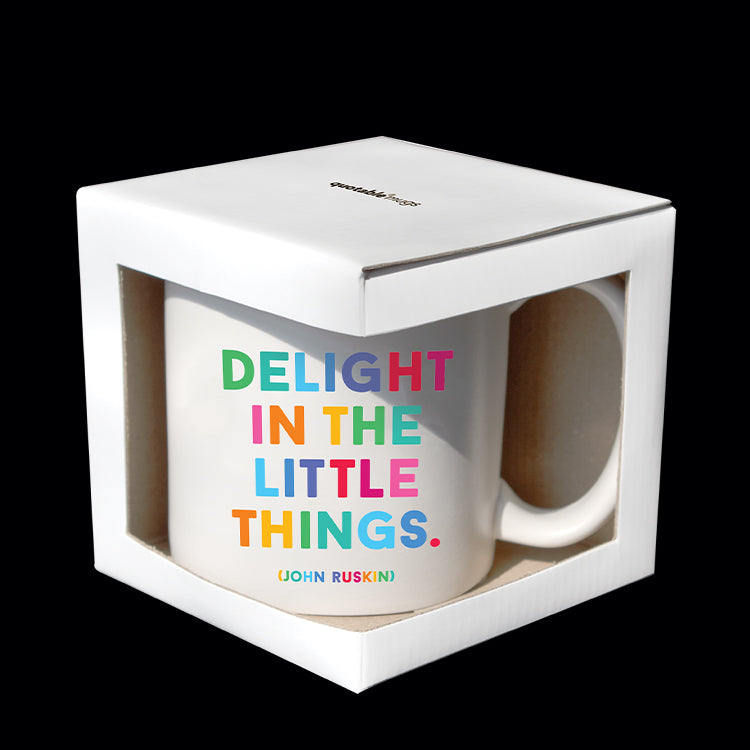 """delight in the little things"" mug"