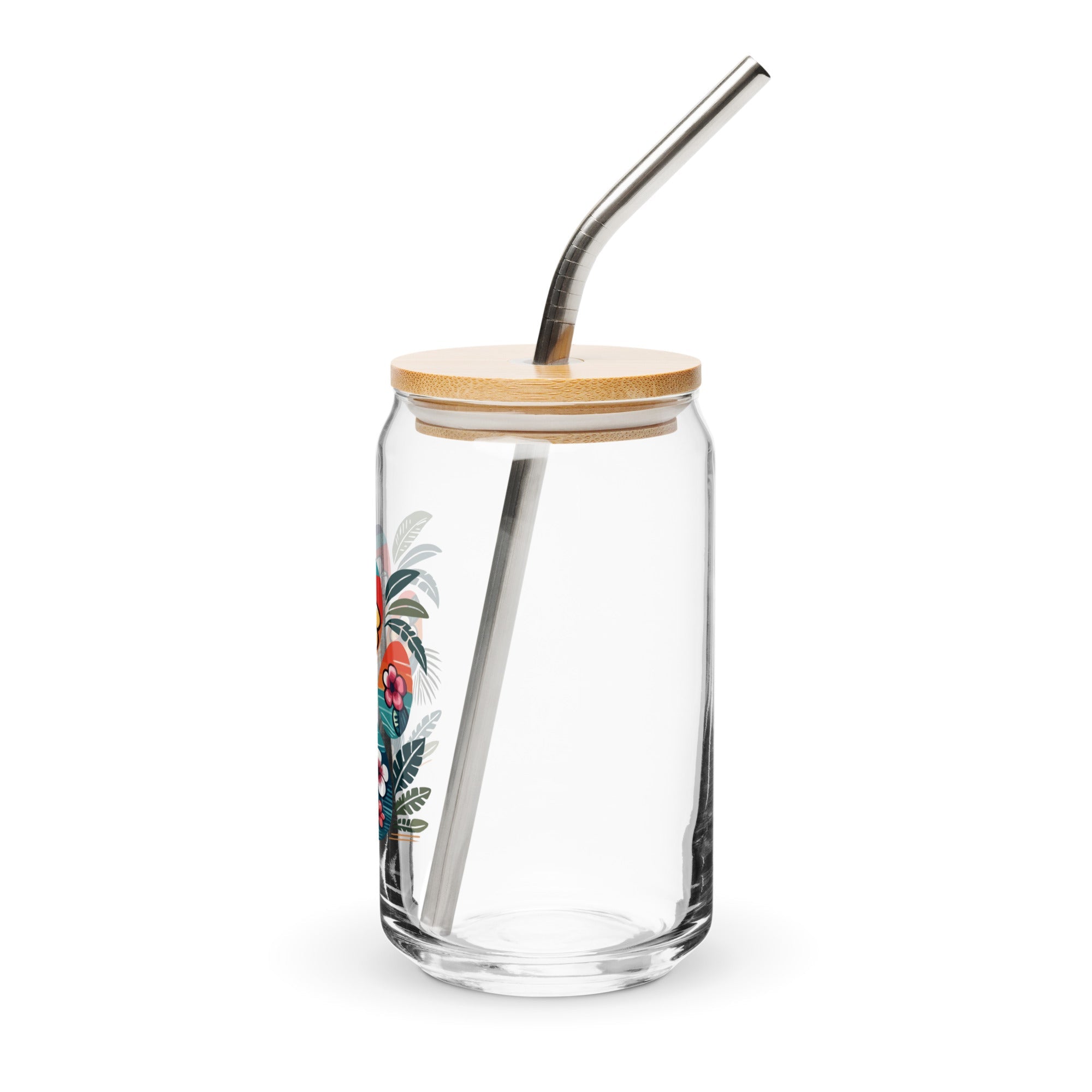 Tropical Paw Print Glass