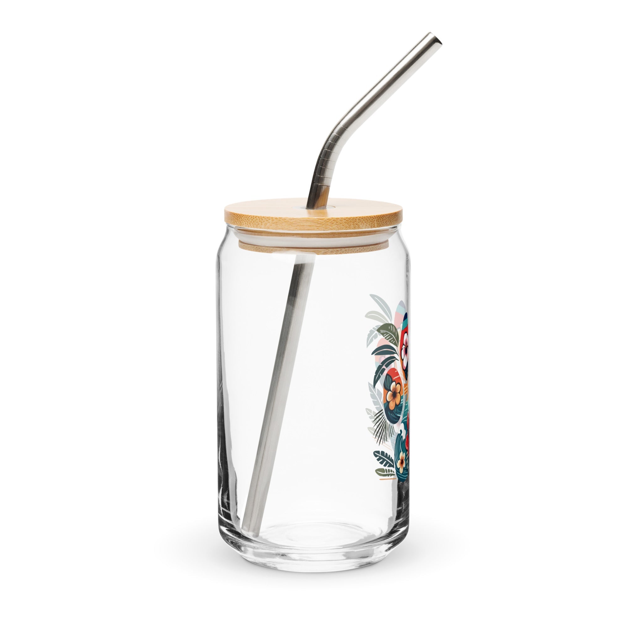 Tropical Paw Print Glass