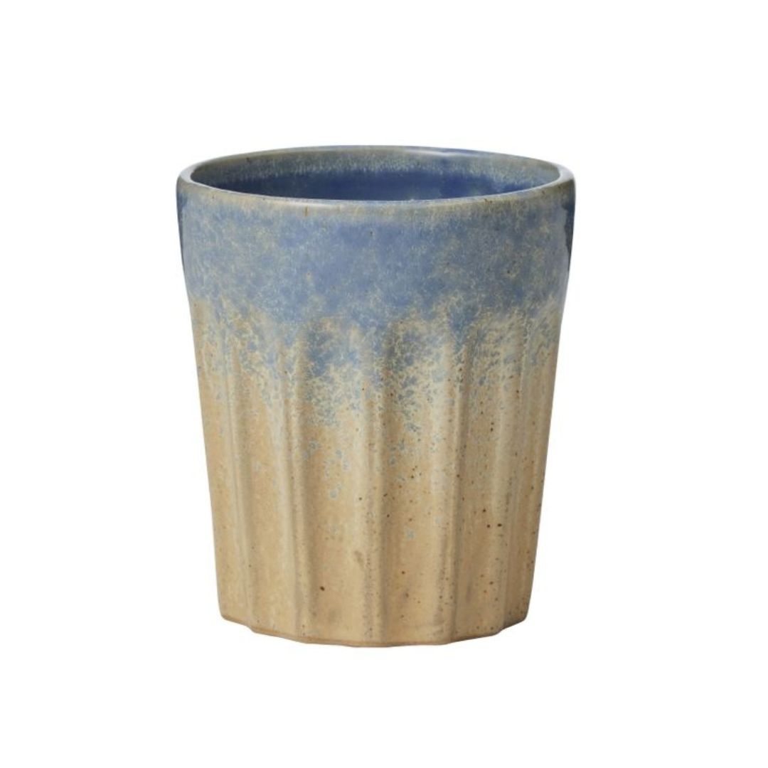 Studio Ceramic Latte Cup - Denim and Sand