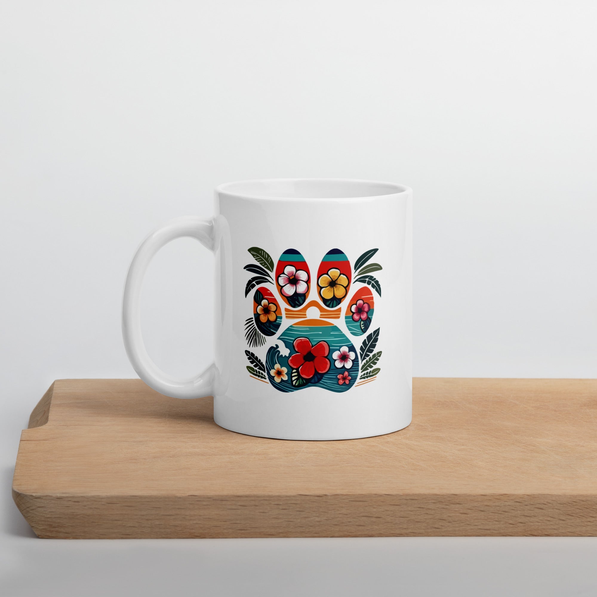 Tropical Paw Print Mug