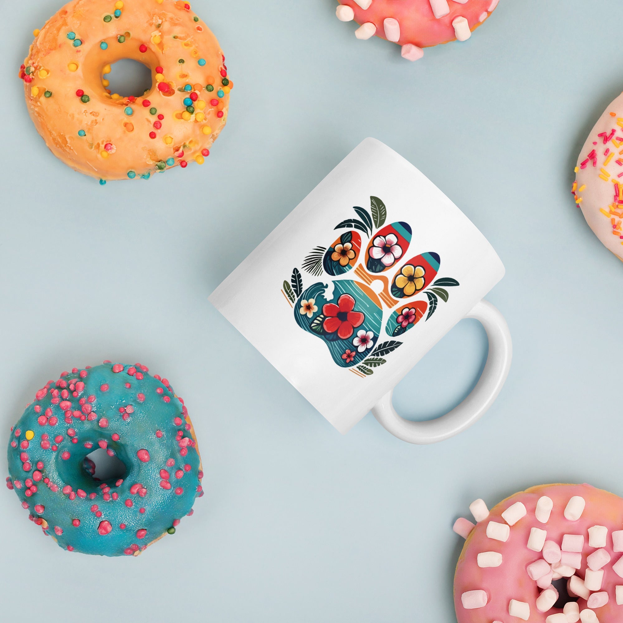 Tropical Paw Print Mug