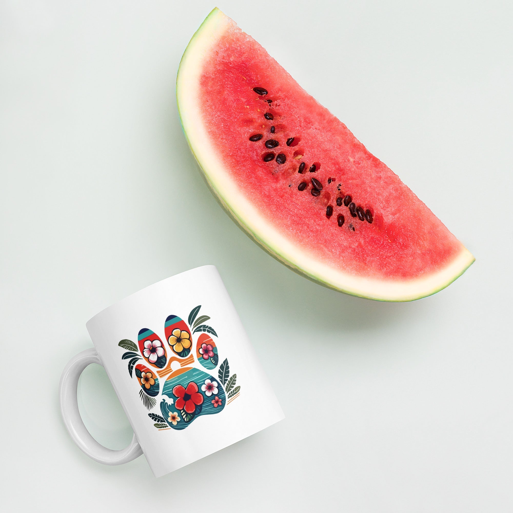Tropical Paw Print Mug