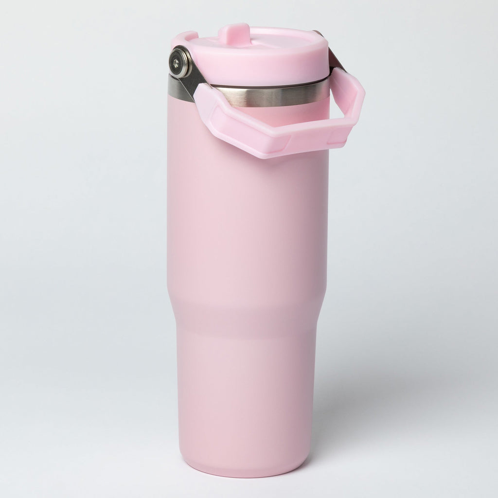 Paw Print Stainless Steel Tumbler with Flip Straw - 30 oz