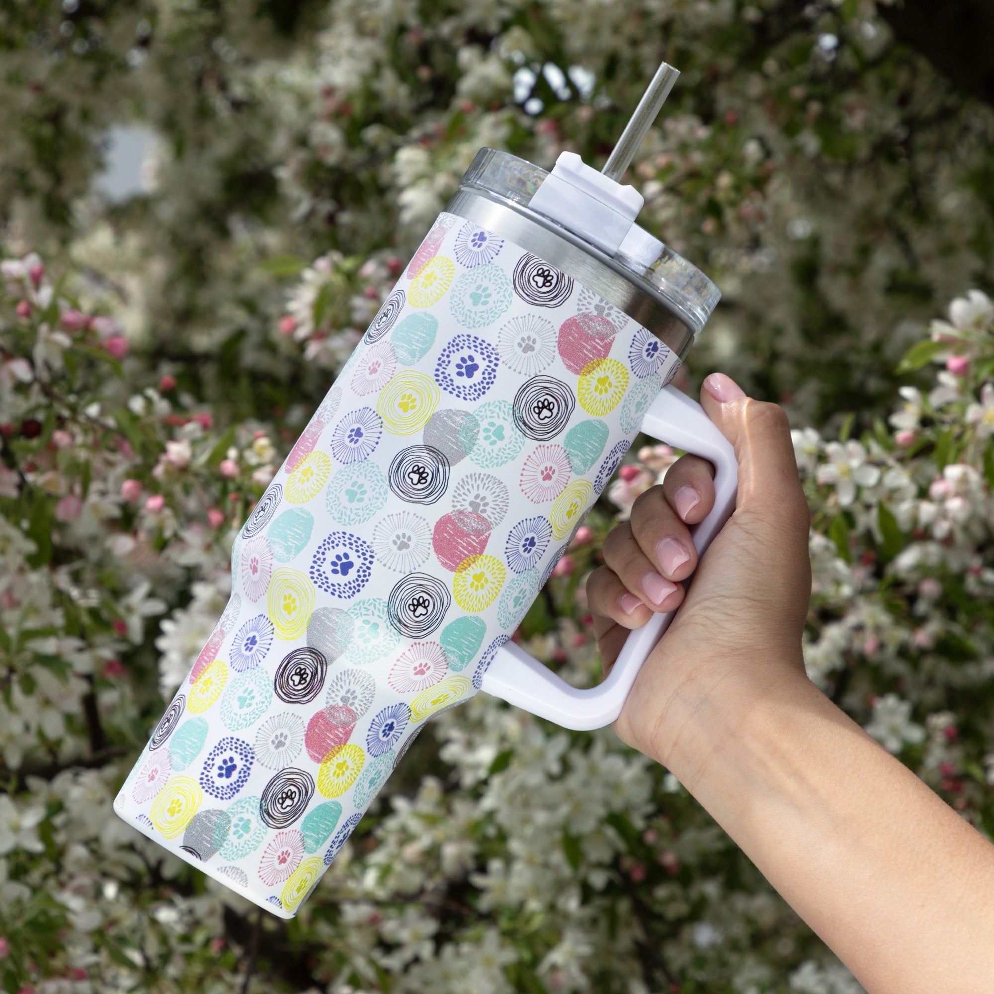 Paw Print Vacuum Sealed Stainless Steel Tumbler - 40 oz