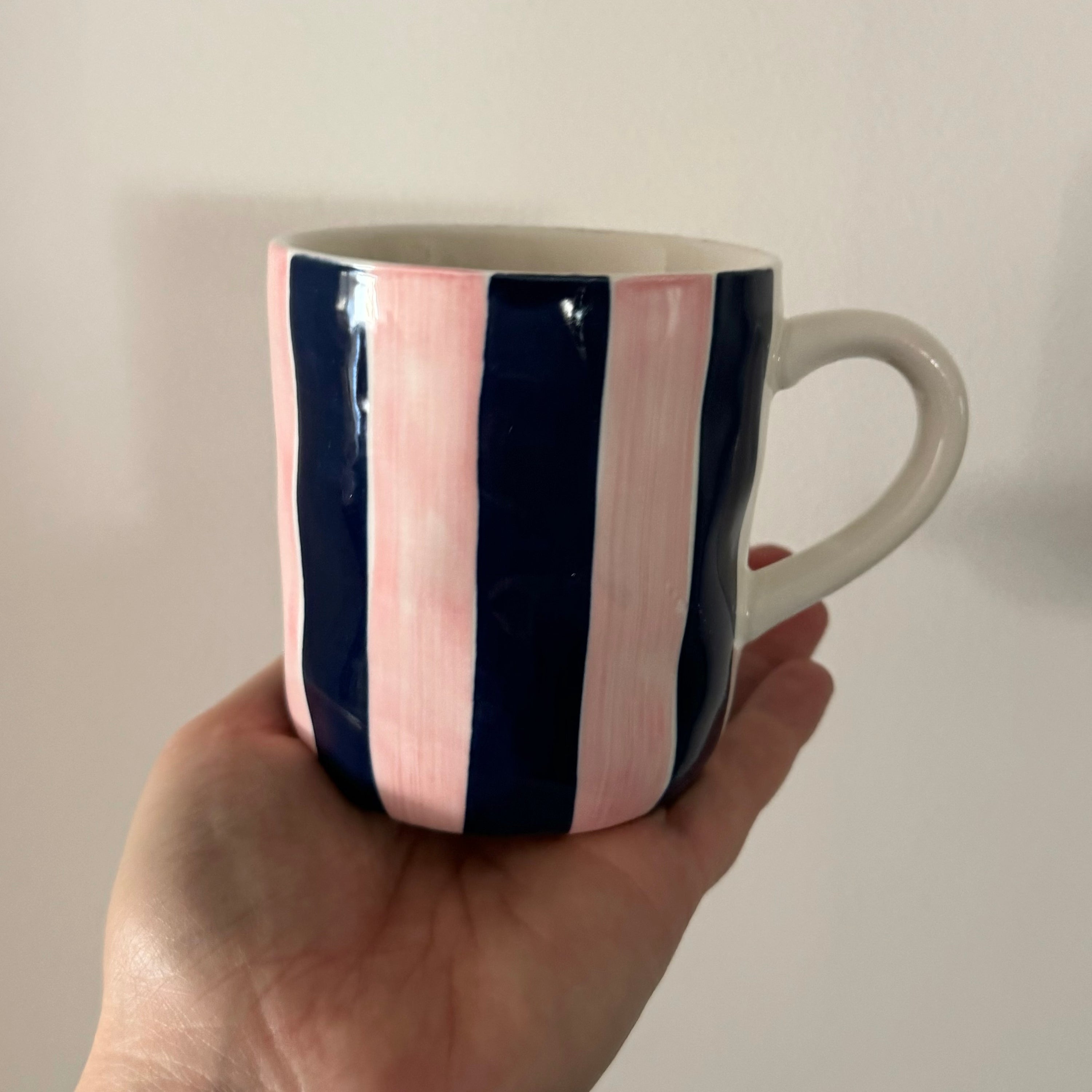 Pink + Navy Stripe Mug