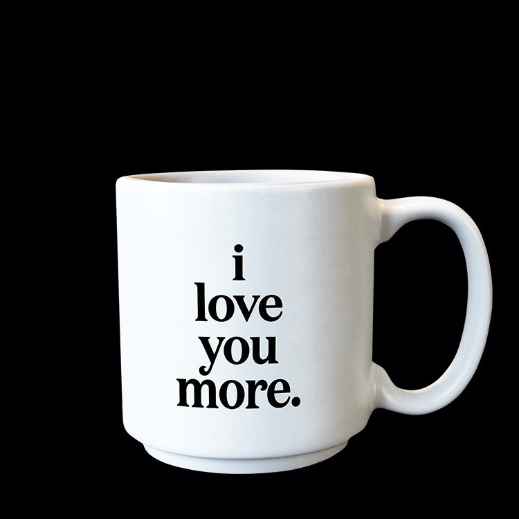 """i love you more"" mini mug"
