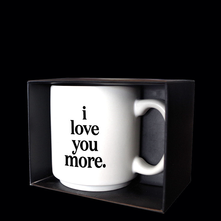 """i love you more"" mini mug"