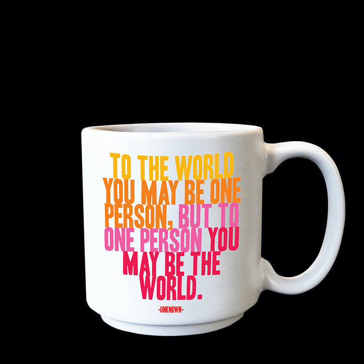 """to the world"" mini mug"