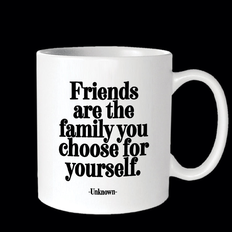 """friends are the family"" mug"