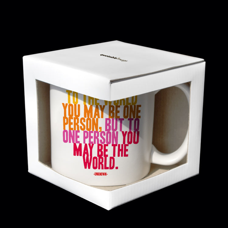 """to the world"" mug"