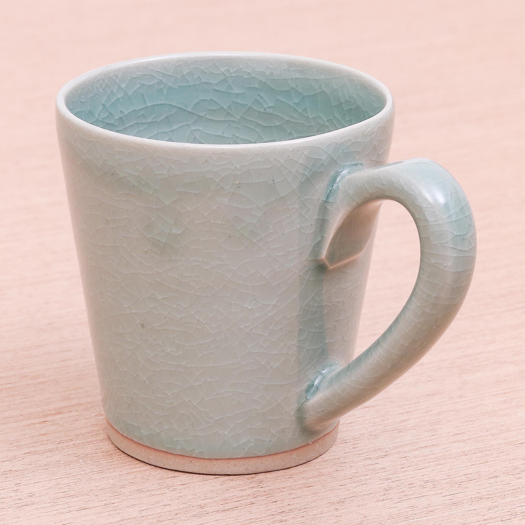 Just For You Adorable Celadon Ceramic Kitty Mug